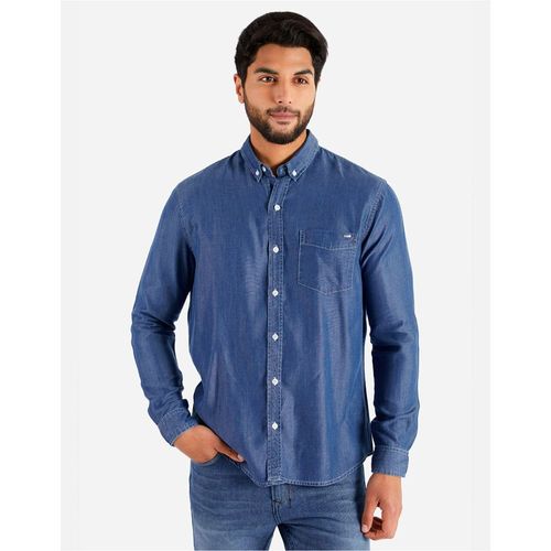 Camisa Regular Fit Manga Larga Hombre Shekler Pt Old Bleach