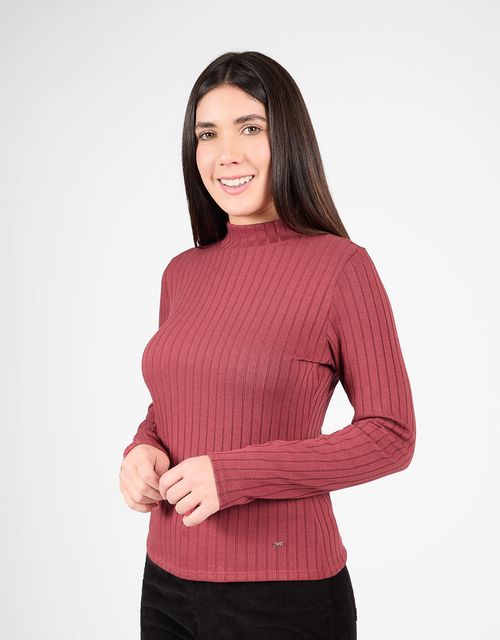 Polo Manga Larga Mujer Silke Rose Wood