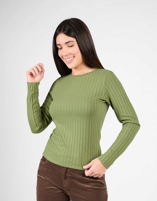 Polo Manga Larga Mujer Mina Ii Verde