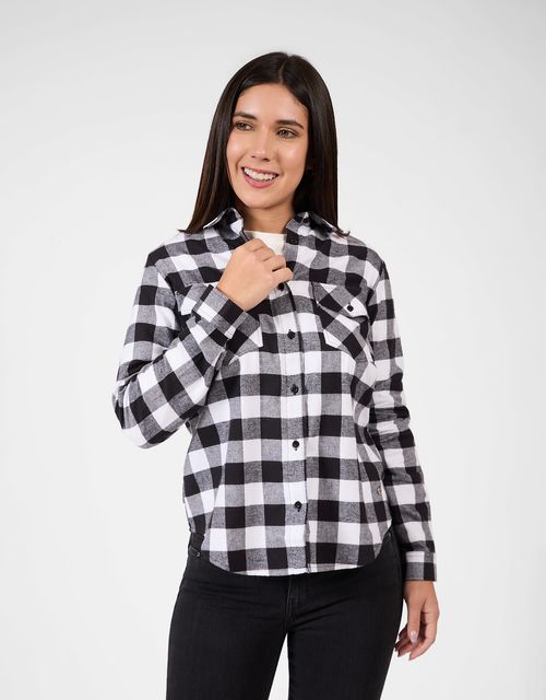 Blusas Manga Larga Mujer Nardy Negro/Cuadros
