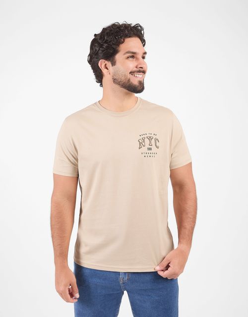 Polo Manga Corta Hombre Capun Beige