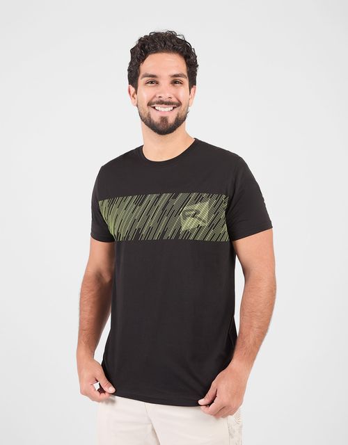 Tshirt Manga Corta Hombre Kivox Negro
