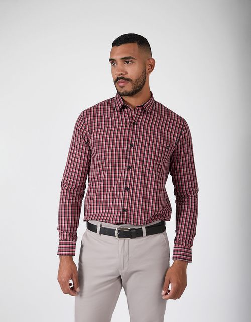 Camisa Manga Larga Hombre Llerto Rojo