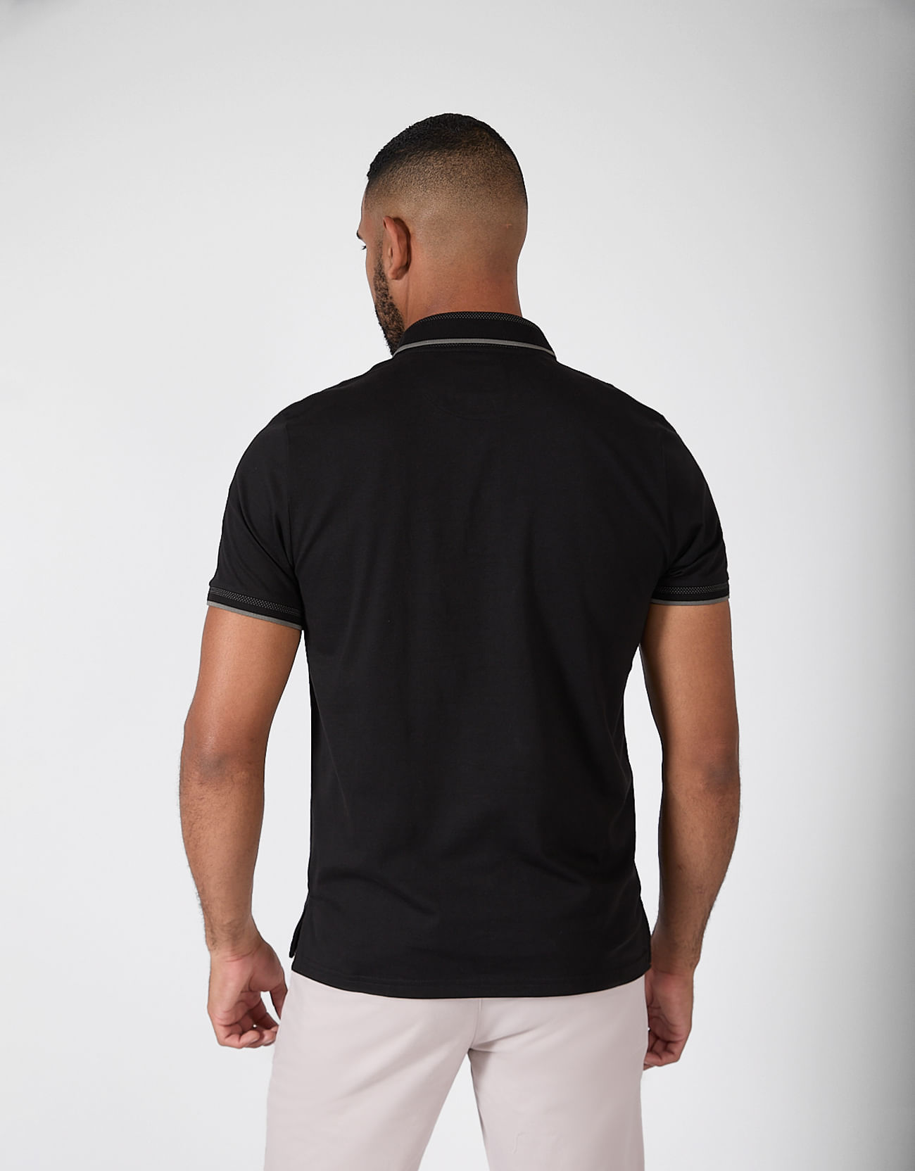 Polo Box Manga Corta Hombre Normel Negro | Pieers.com