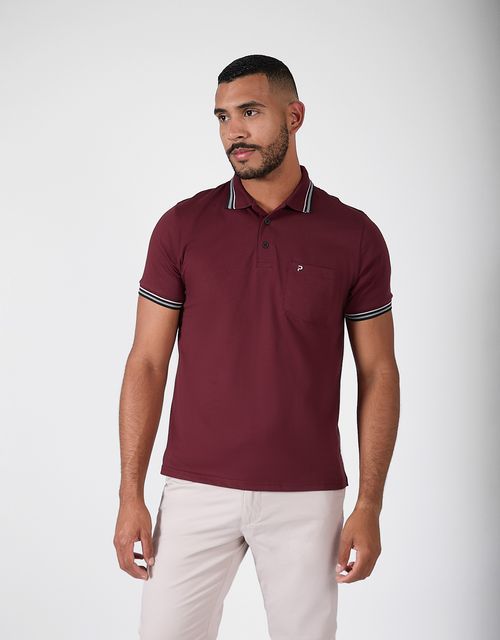 Polo Box Manga Corta Hombre Fark Vino
