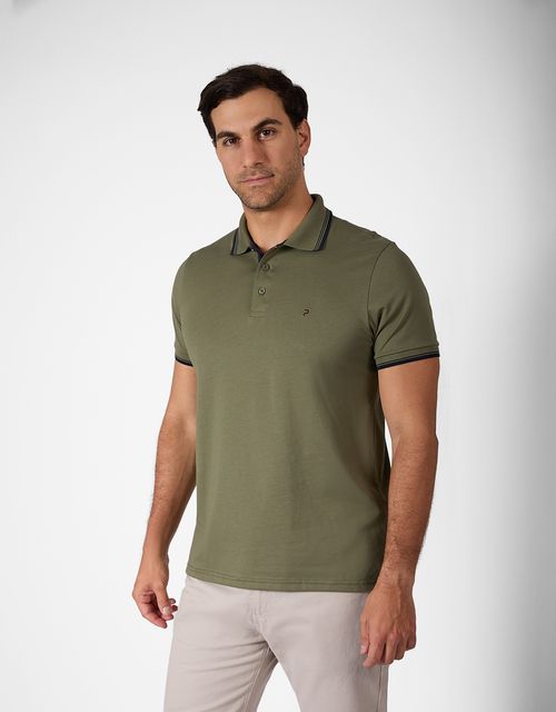 Polo Box Manga Corta Hombre Gress Verde Olivo