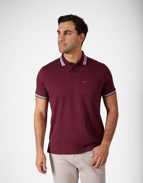 Polo Box Manga Corta Hombre Alfil Vino