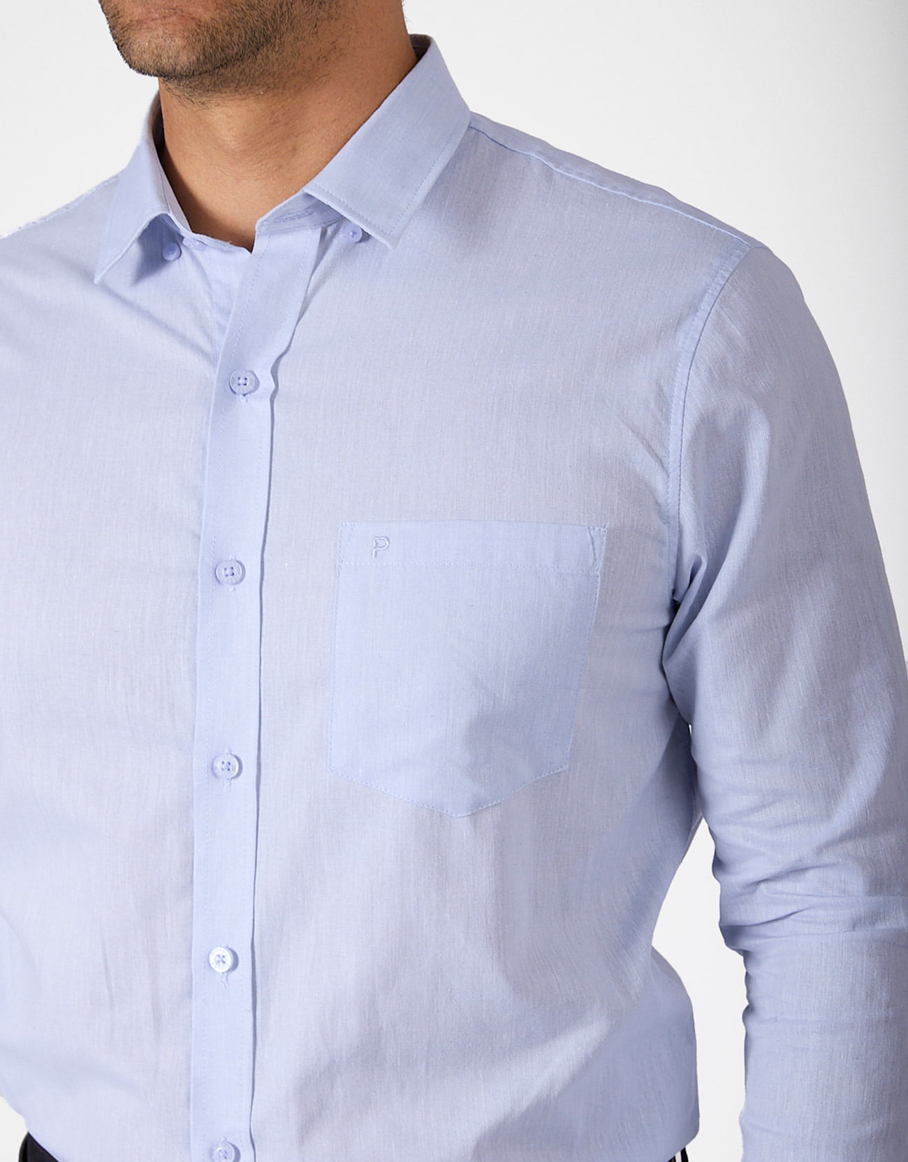 Camisa Manga Larga Hombre Kruc Celeste | Pieers.com