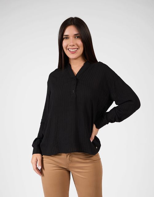 Blusas Manga Larga Mujer Mayry Negro