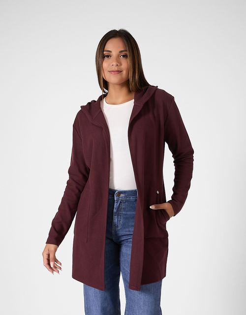 Cardigan Manga Larga Mujer Nura Borgoña
