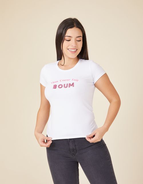 Polo Manga Corta Mujer Pumy Blanco