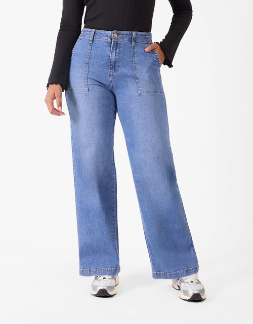 Jean Wide Leg Mujer Meyly Crystal Foc
