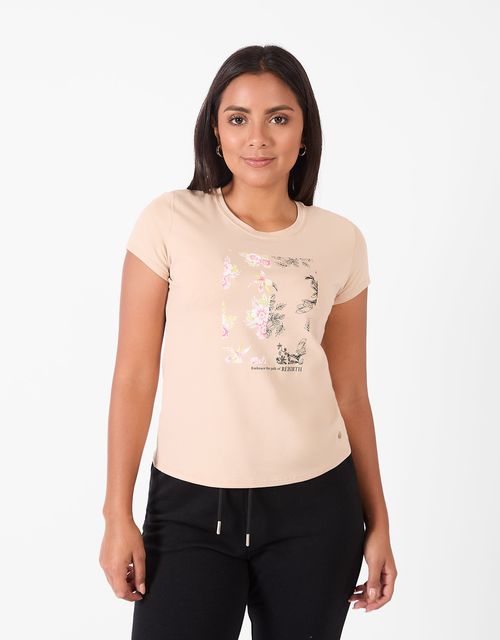 Polo Manga Corta Mujer Miry Beige