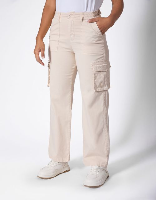 Pant Cargo Wide Leg Mujer Keisy Beige