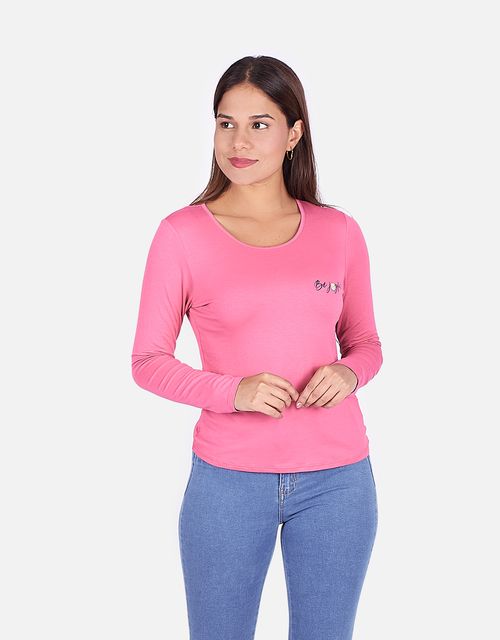 Polo Manga Larga Mujer Giaki Pink Cofetti