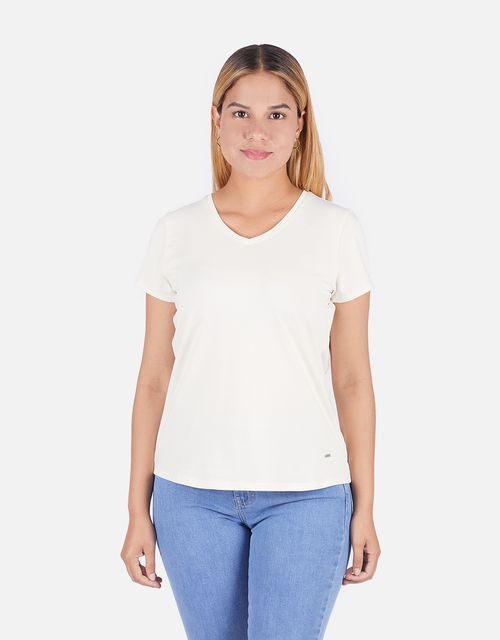Polo Moda Manga Corta Mujer Kira Iii Hueso